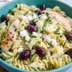 Greek Chicken Pasta with Olives and Feta