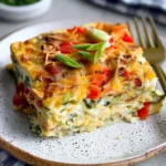 Delicious Cottage Cheese Egg Bake served on a plate with fresh herbs