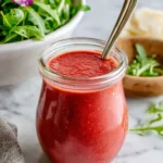 Vibrant beet salad with homemade dressing on a rustic table