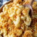 Creamy Instant Pot Mac and Cheese in a bowl with cheese topping
