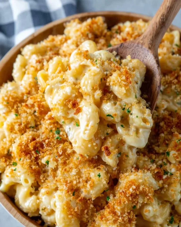 Creamy Instant Pot Mac and Cheese in a bowl with cheese topping