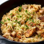 Delicious one-pot garlic butter chicken served with flavorful rice