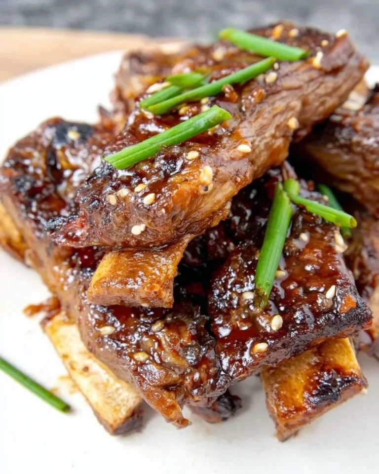Grilled Korean BBQ short ribs served with traditional side dishes