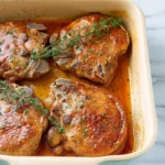 Delicious super easy baked pork chops ready to serve