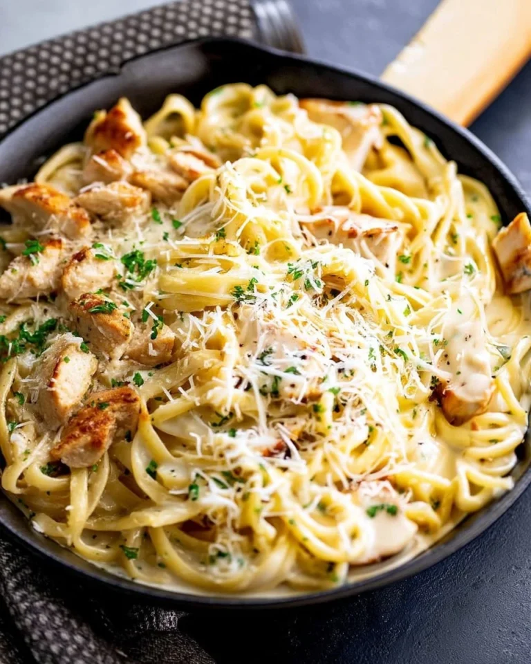 Delicious Garlic Parmesan Chicken Pasta with chicken, garlic, and parmesan cheese
