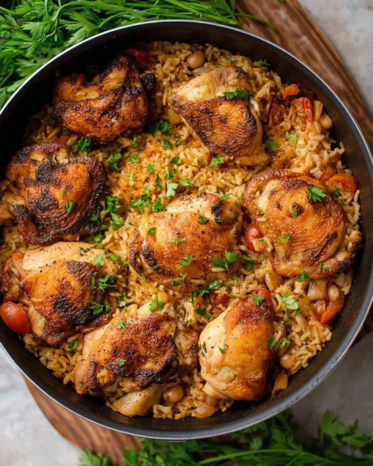 Delicious One Pot Chicken and Rice dish in a serving bowl