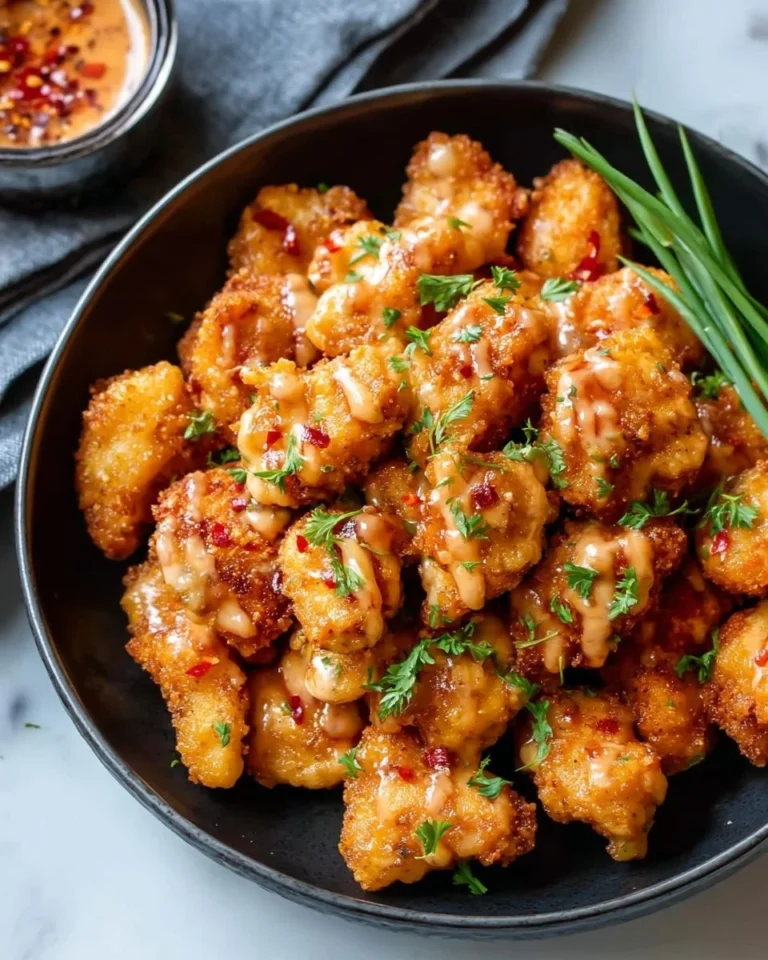 Delicious quick and easy Bang Bang Chicken served on a plate