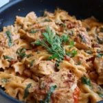 Delicious Marry Me Chicken Pasta served in a bowl with fresh herbs