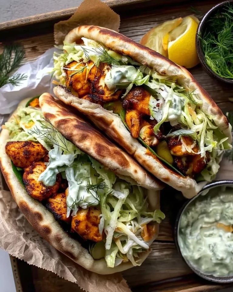Sheet Pan Chicken Pitas filled with chicken and fresh vegetables