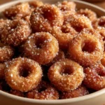 Delicious hot buttered Cheerios served in a bowl with melted butter on top.