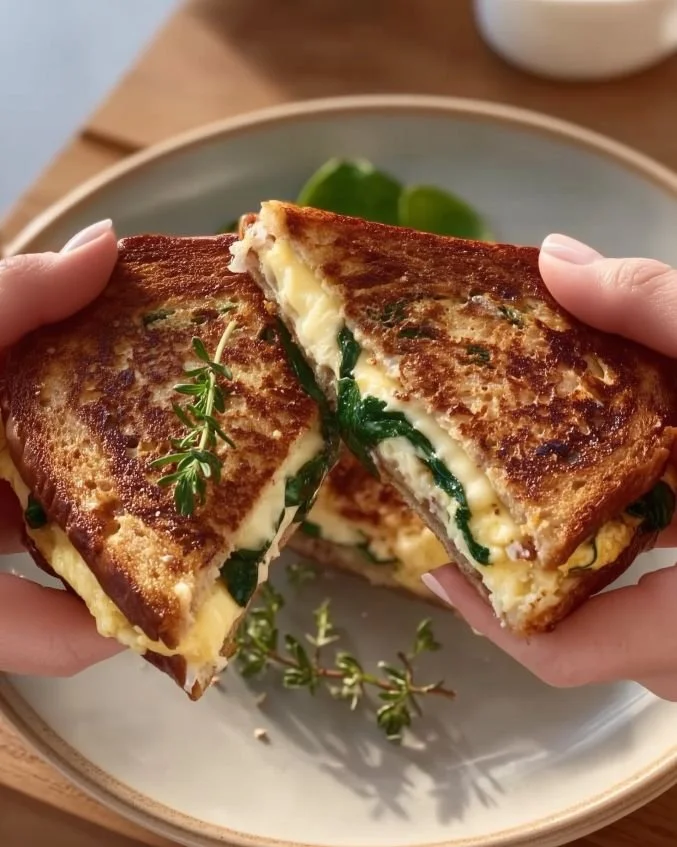 Delicious Monte Cristo Omelet Sandwich with ham, cheese, and eggs