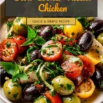 Delicious Slow Cooker Tuscan Chicken served with fresh vegetables