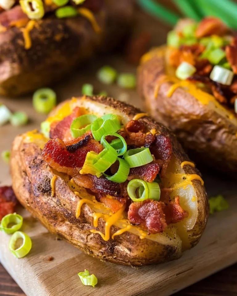Delicious smoked baked potatoes on a grill, showcasing smoky flavor and perfect texture.
