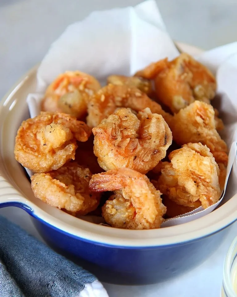 Crispy Southern fried shrimp served with lemon and cocktail sauce