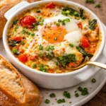 A delicious serving of Baked Feta Eggs on a plate