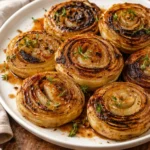 Delicious baked onions, a flavorful and healthy side dish option.