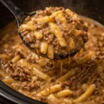 Crock Pot Beef and Noodles dish served in a bowl