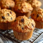 Freshly baked Morning Glory Muffins with fruits and nuts
