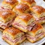 Ham and Cheese Hawaiian Sliders on a serving platter