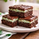 Delicious mint cream brownies with a rich chocolate layer