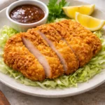 Delicious air fryer fried chicken, crispy and golden brown, served with dipping sauce.