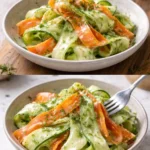 Carrot & Cucumber Ribbon Salad with fresh veggies in a bowl
