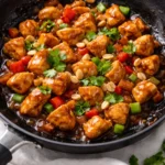 Keto Kung Pao Chicken served with vegetables in a bowl