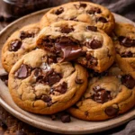 Nutella stuffed chocolate chip cookies fresh out of the oven