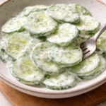 Fresh Polish Cucumber Salad with herbs and dressing