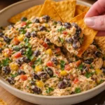 A bowl of colorful Southwestern chicken salad with grilled chicken, corn, and veggies