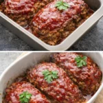 Delicious homemade meatloaf served with mashed potatoes and vegetables