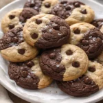 Freshly baked Brookie Cookies combining brownies and cookies in a delicious dessert