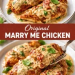 Delicious Original Marry Me Chicken served with herbs and creamy sauce