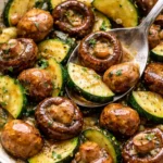 Skillet zucchini and mushrooms sautéed until tender and flavorful.